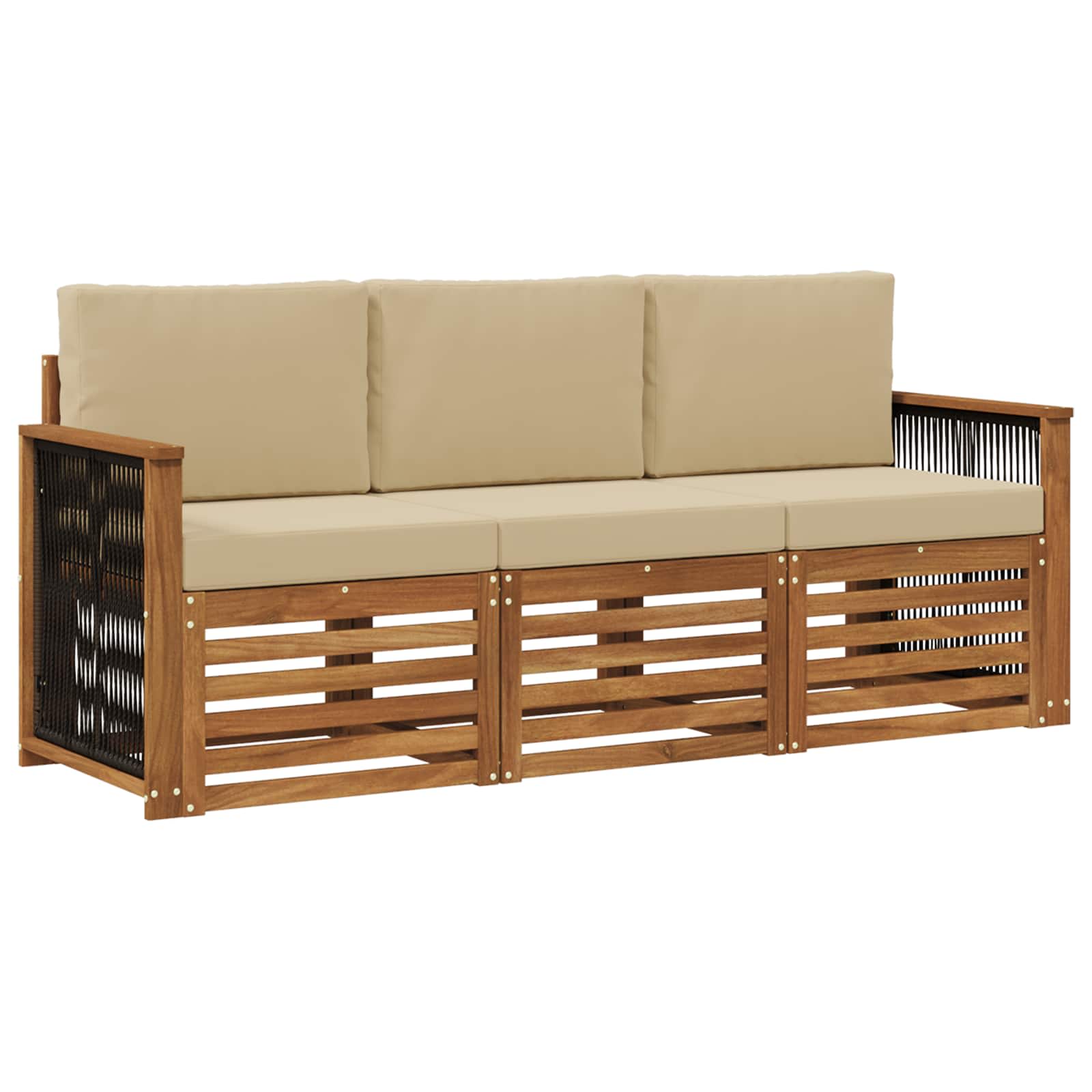 Sofagarnituren mit Kissen 3 pcs Massivholz Akazie