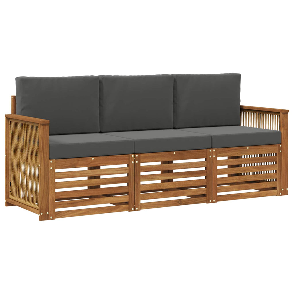 Sofagarnituren mit Kissen 3 pcs Massivholz Akazie