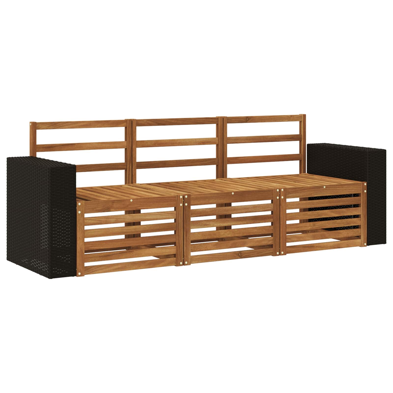 Sofagarnituren 3 pcs Massivholz Akazie