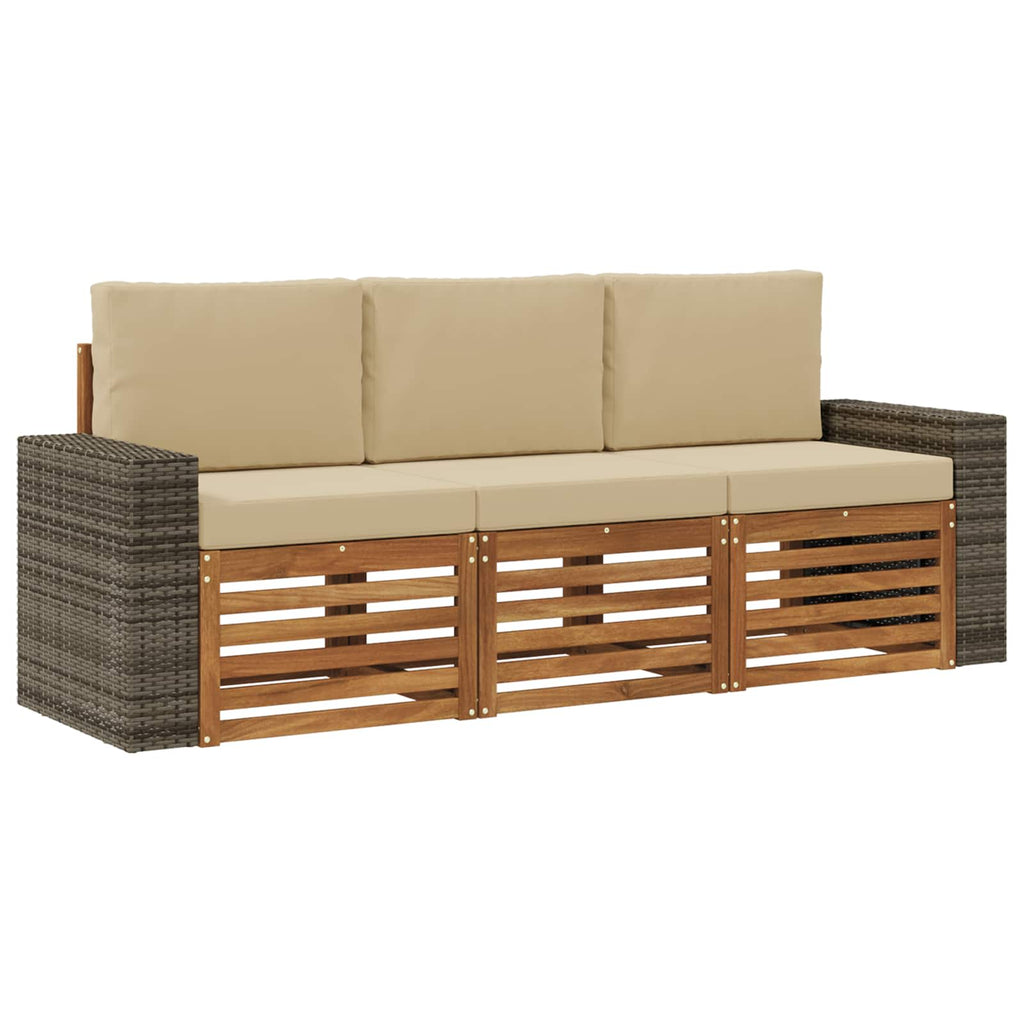 Sofagarnituren mit Kissen 3 pcs Massivholz Akazie