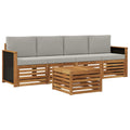 Outdoor-Sofagarnitur mit Kissen 5 pcs Natürlich und Hellgrau