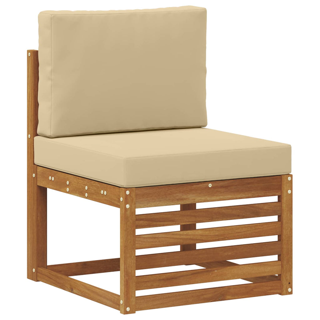 Outdoor-Sofagarnitur 5 pcs Natur und Beige Massivholz Akazie