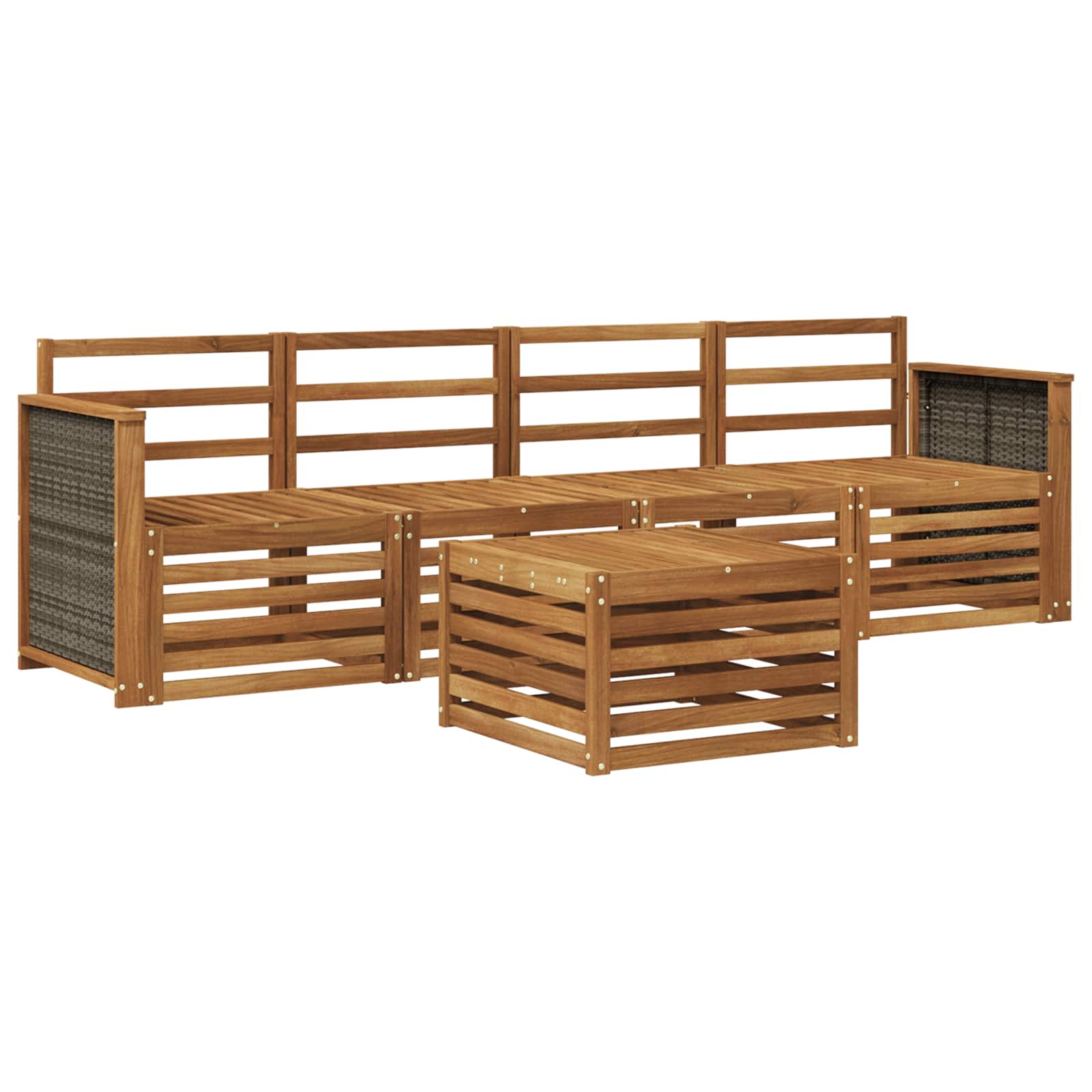 Outdoor-Sofagarnitur 5 pcs Natur Massivholz Akazie