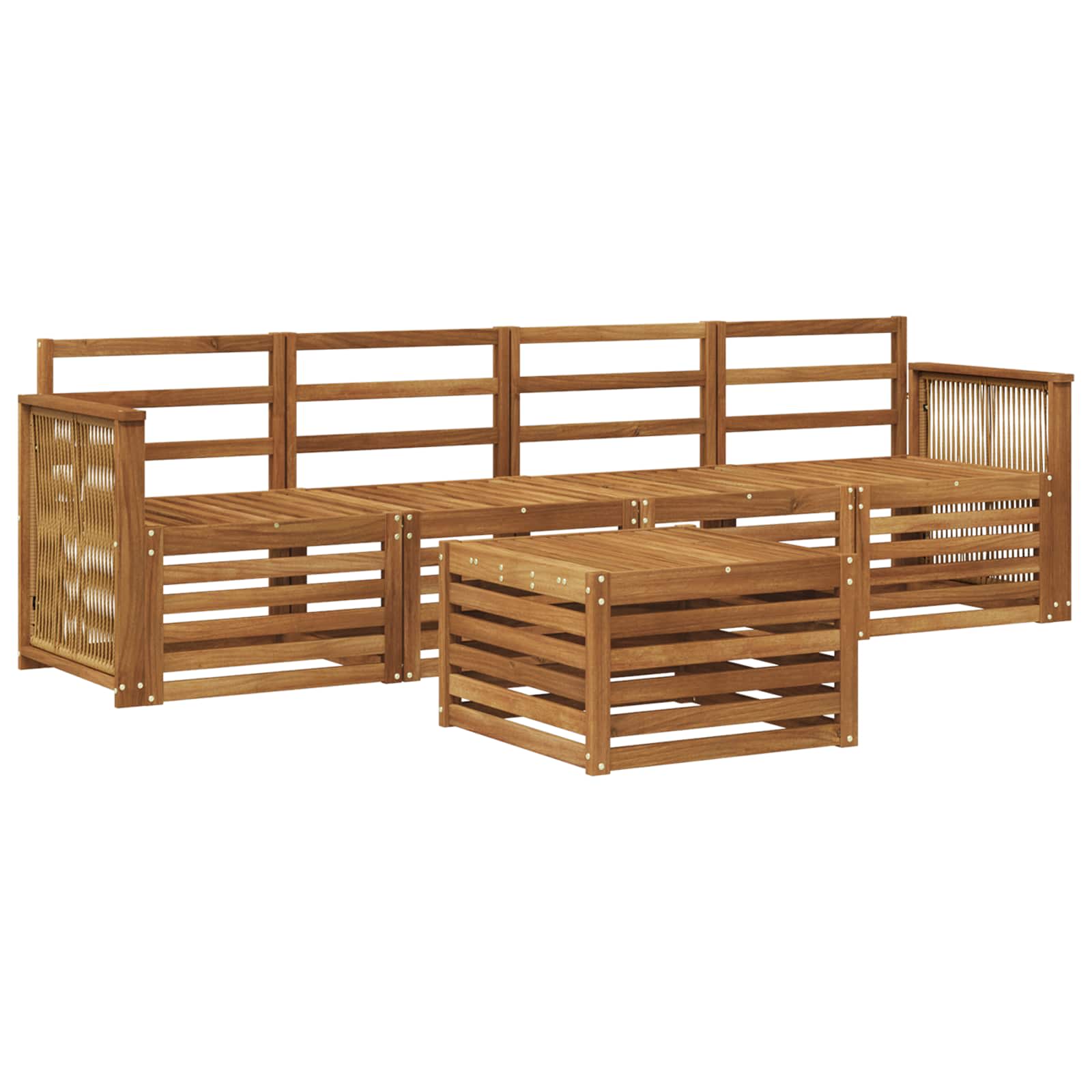 Outdoor-Sofagarnitur 5 pcs Natur Massivholz Akazie