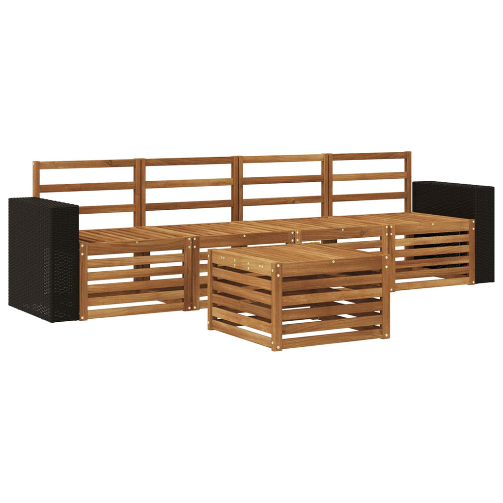 Outdoor-Sofagarnitur 5 pcs Natur Massivholz Akazie