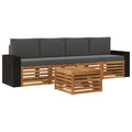 Outdoor-Sofagarnitur mit Kissen 5 pcs Natur und Anthrazit