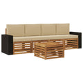 Outdoor-Sofagarnitur 5 pcs Natur und Beige Massivholz Akazie