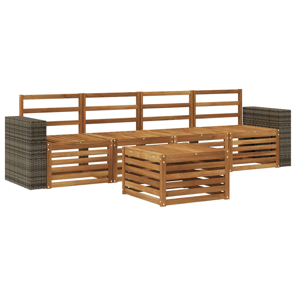 Outdoor-Sofagarnitur 5 pcs Natur Massivholz Akazie