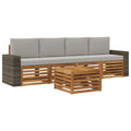 Outdoor-Sofagarnitur mit Kissen 5 pcs Natürlich und Hellgrau