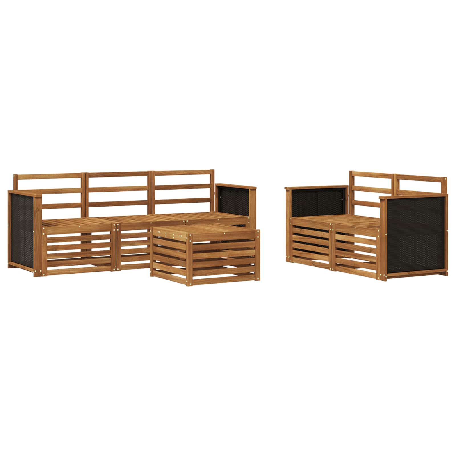 Sofagarnituren 6 pcs Massivholz Akazie