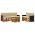 Sofagarnituren mit Kissen 6 pcs Massivholz Akazie