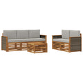 Sofagarnituren mit Kissen 6 pcs Massivholz Akazie