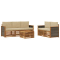 Sofagarnituren mit Kissen 6 pcs Massivholz Akazie
