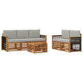 Sofagarnituren mit Kissen 6 pcs Massivholz Akazie