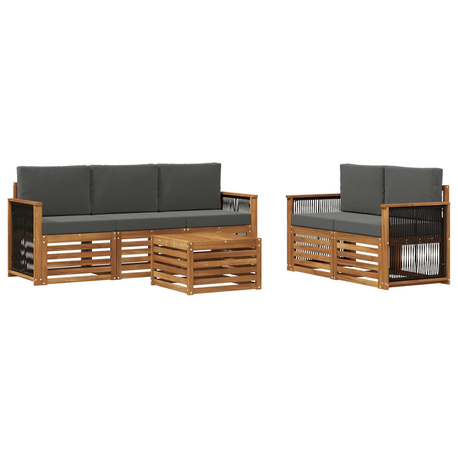 Sofagarnituren mit Kissen 6 pcs Massivholz Akazie