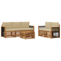 Sofagarnituren mit Kissen 6 pcs Massivholz Akazie