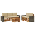 Sofagarnituren mit Kissen 6 pcs Massivholz Akazie