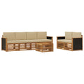 Outdoor-Sofagarnitur 7 pcs Natur und Beige Massivholz Akazie