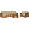 Outdoor-Sofagarnitur 7 pcs Natur und Beige Massivholz Akazie
