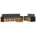 Outdoor-Sofagarnitur mit Kissen 7 pcs Natur und Anthrazit