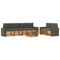Outdoor-Sofagarnitur mit Kissen 7 pcs Natur und Anthrazit