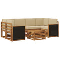 Outdoor-Sofagarnitur 7 pcs Natur und Beige Massivholz Akazie