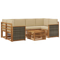 Outdoor-Sofagarnitur 7 pcs Natur und Beige Massivholz Akazie