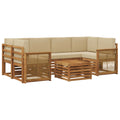 Outdoor-Sofagarnitur 7 pcs Natur und Beige Massivholz Akazie