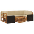 Outdoor-Sofagarnitur 7 pcs Natur und Beige Massivholz Akazie