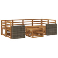 Outdoor-Sofagarnitur 7 pcs Natur Massivholz Akazie