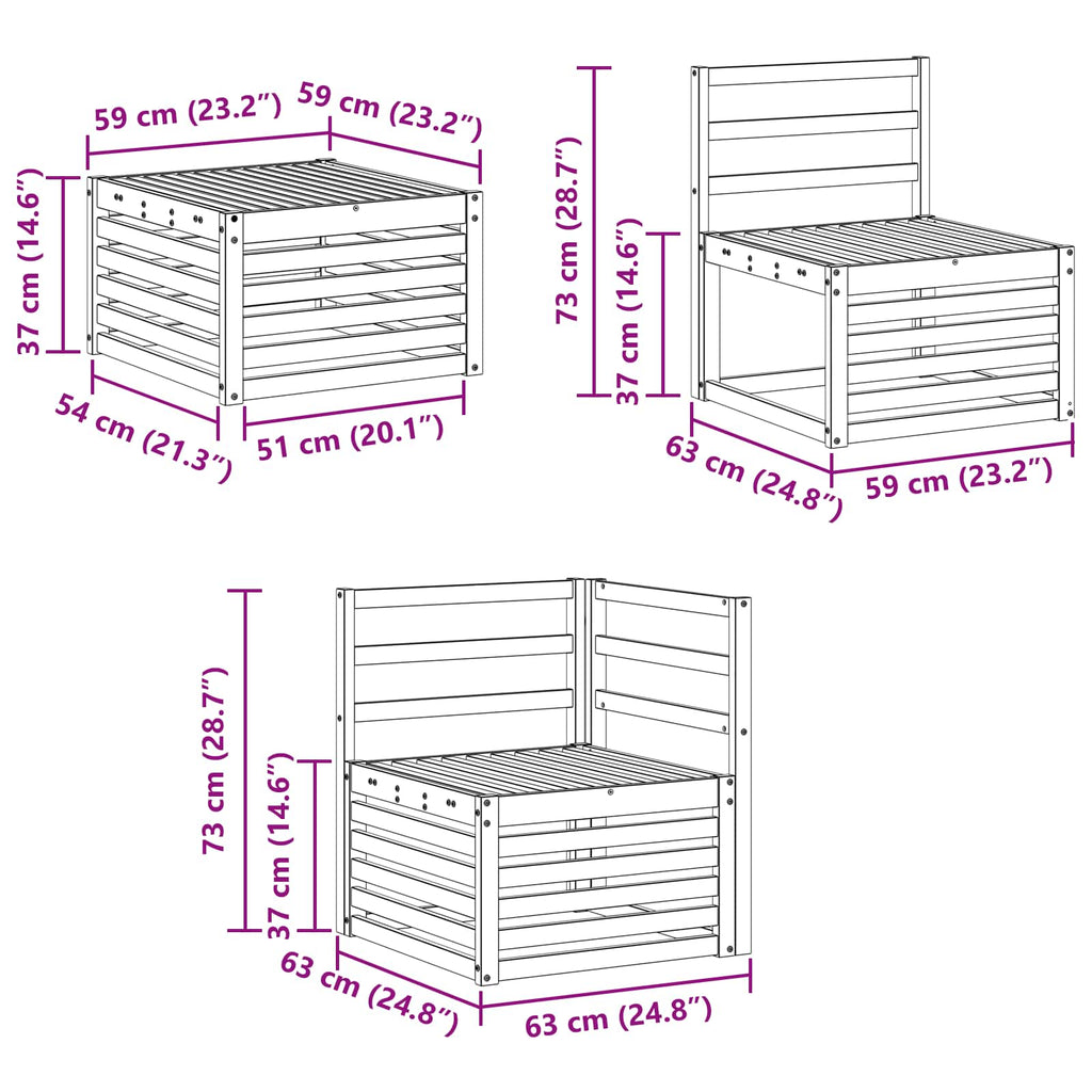 Outdoor-Sofagarnitur 8 pcs Natur Massivholz Akazie