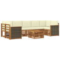 Outdoor-Sofagarnitur 8 pcs Natur und Creme Massivholz Akazie