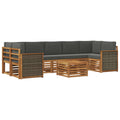 Outdoor-Sofagarnitur mit Kissen 8 pcs Natur und Anthrazit