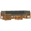 Outdoor-Sofagarnitur mit Kissen 8 pcs Natur und Anthrazit