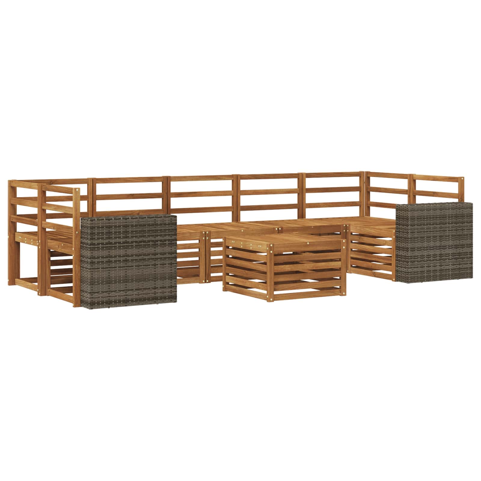 Outdoor-Sofagarnitur 8 pcs Natur Massivholz Akazie