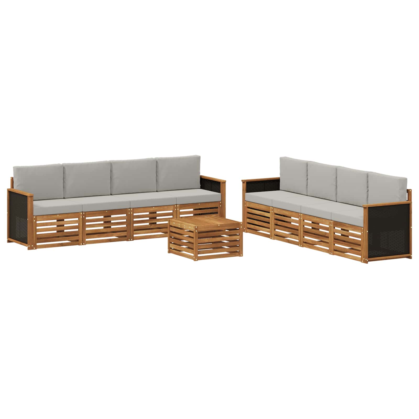 Sofagarnituren mit Kissen 9 pcs Massivholz Akazie