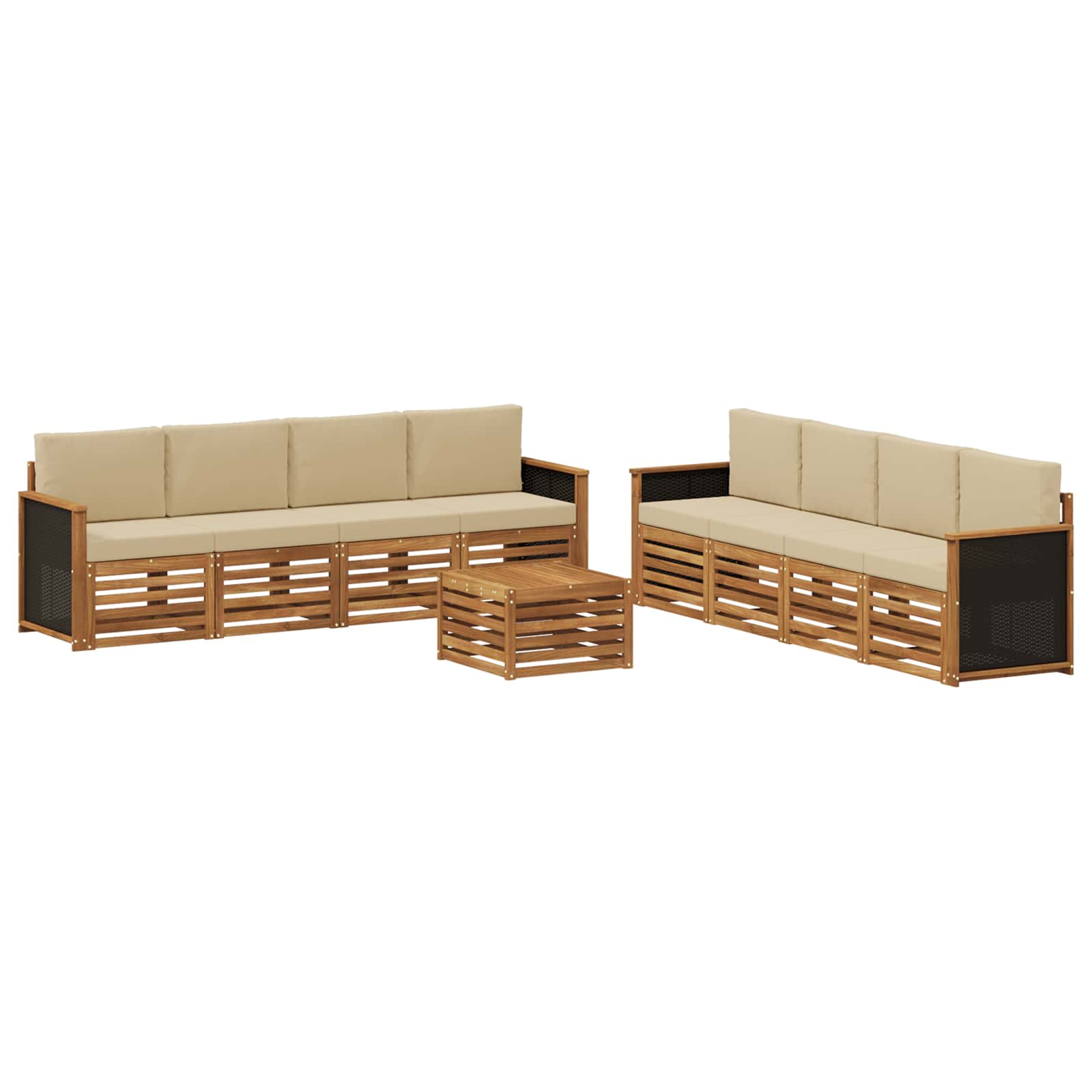 Sofagarnituren mit Kissen 9 pcs Massivholz Akazie
