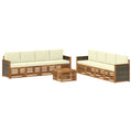 Sofagarnituren mit Kissen 9 pcs Massivholz Akazie