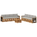 Sofagarnituren mit Kissen 9 pcs Massivholz Akazie