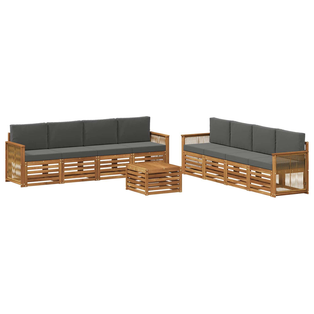 Sofagarnituren mit Kissen 9 pcs Massivholz Akazie