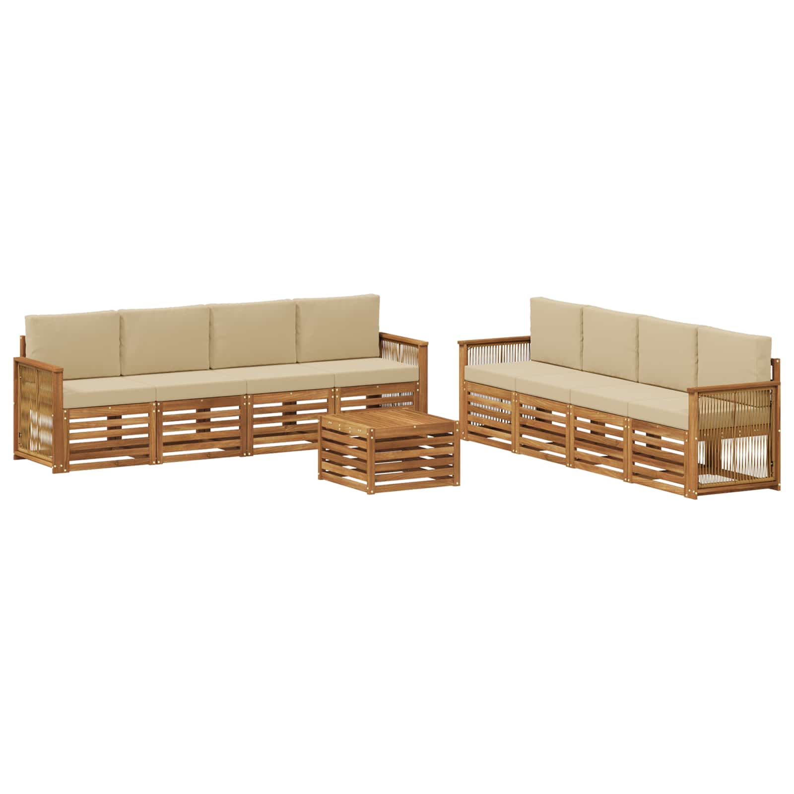 Sofagarnituren mit Kissen 9 pcs Massivholz Akazie