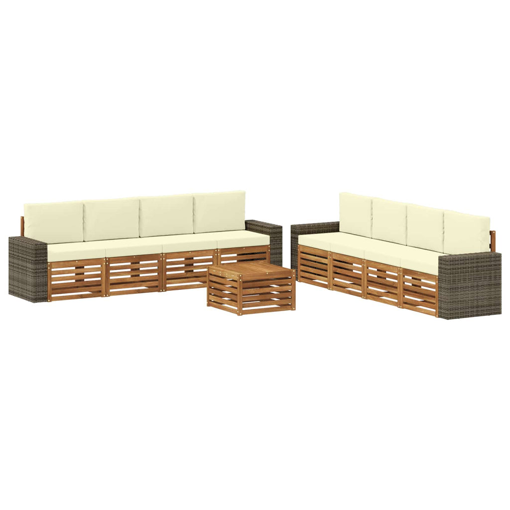 Sofagarnituren mit Kissen 9 pcs Massivholz Akazie