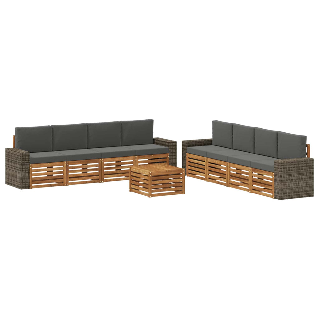 Sofagarnituren mit Kissen 9 pcs Massivholz Akazie