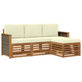 Outdoor-Sofagarnitur mit Kissen 4 pcs Natur und Creme