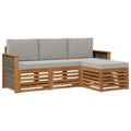 Outdoor-Sofagarnitur mit Kissen 4 pcs Natürlich und Hellgrau