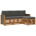 Outdoor-Sofagarnitur mit Kissen 4 pcs Natur und Anthrazit
