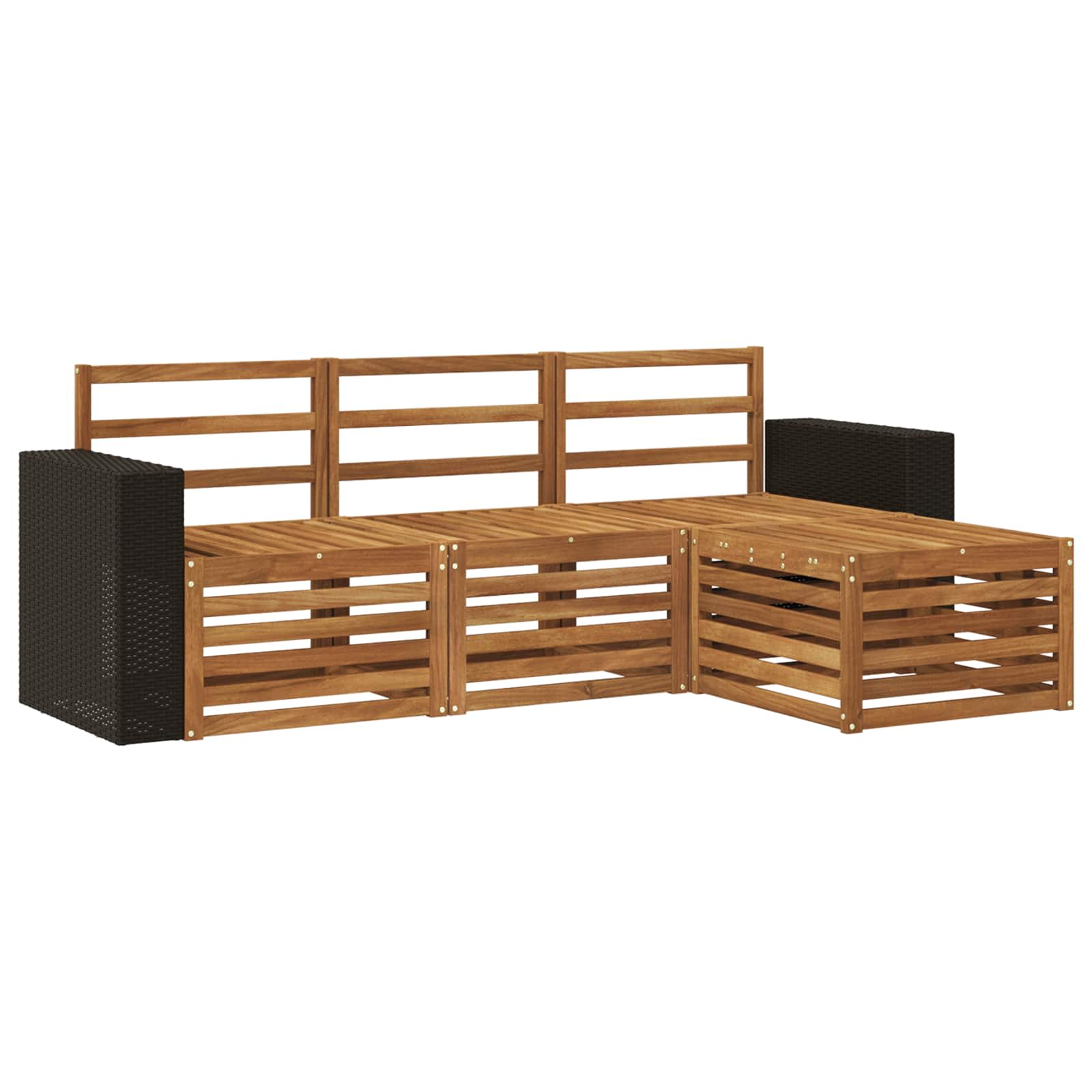 Outdoor-Sofagarnitur 4 pcs Natur
