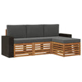 Outdoor-Sofagarnitur mit Kissen 4 pcs Natur und Anthrazit