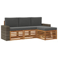 Outdoor-Sofagarnitur mit Kissen 4 pcs Natur und Anthrazit