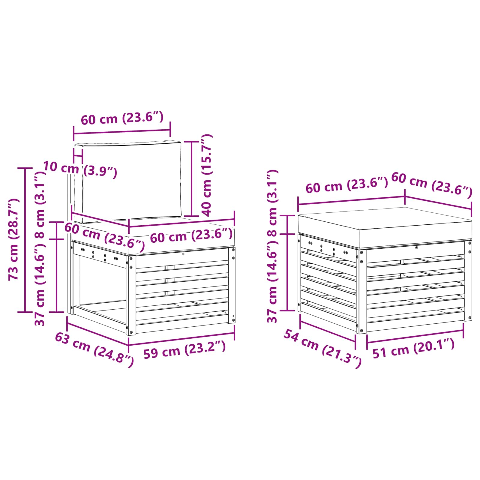 Outdoor-Sofagarnitur mit Kissen 5 pcs Natürlich und Hellgrau